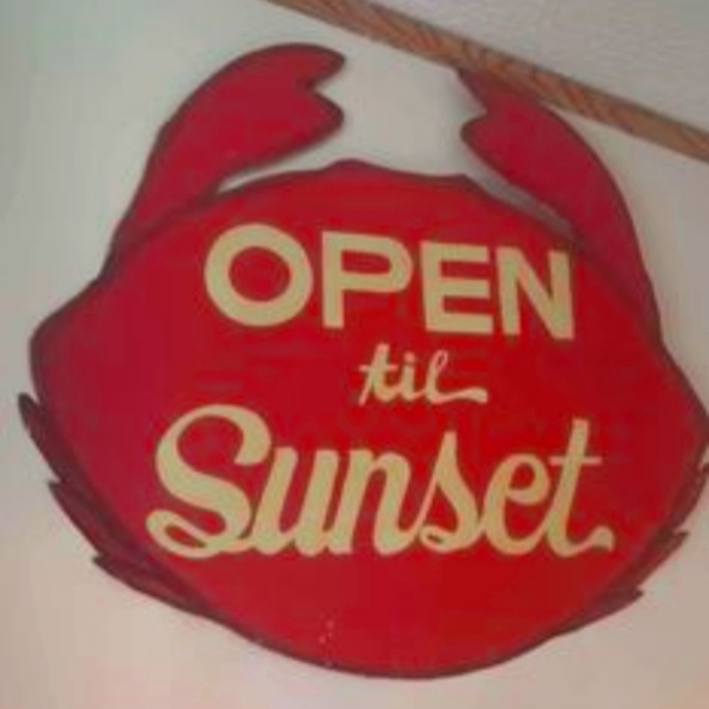 Crab beach themed metal sign